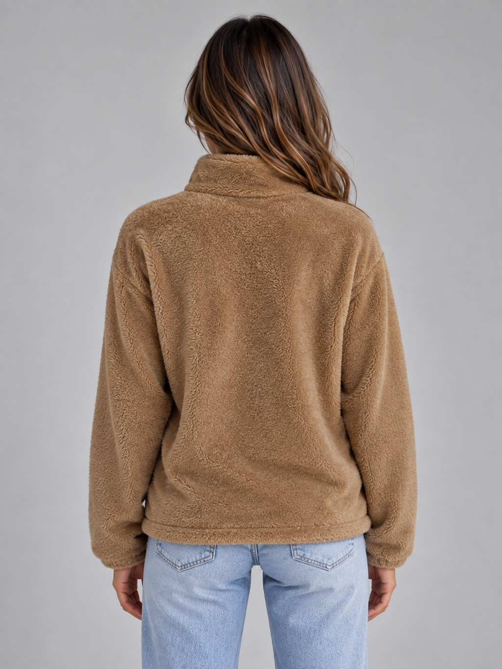 Cozy | Women's Soft High Neck Zip-Up Teddy Fleece Jacket