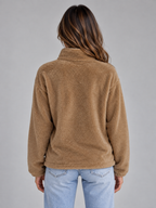 Cozy | Women's Soft High Neck Zip-Up Teddy Fleece Jacket