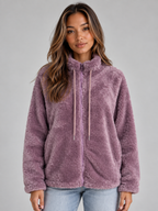 Cozy | Women's Soft High Neck Zip-Up Teddy Fleece Jacket