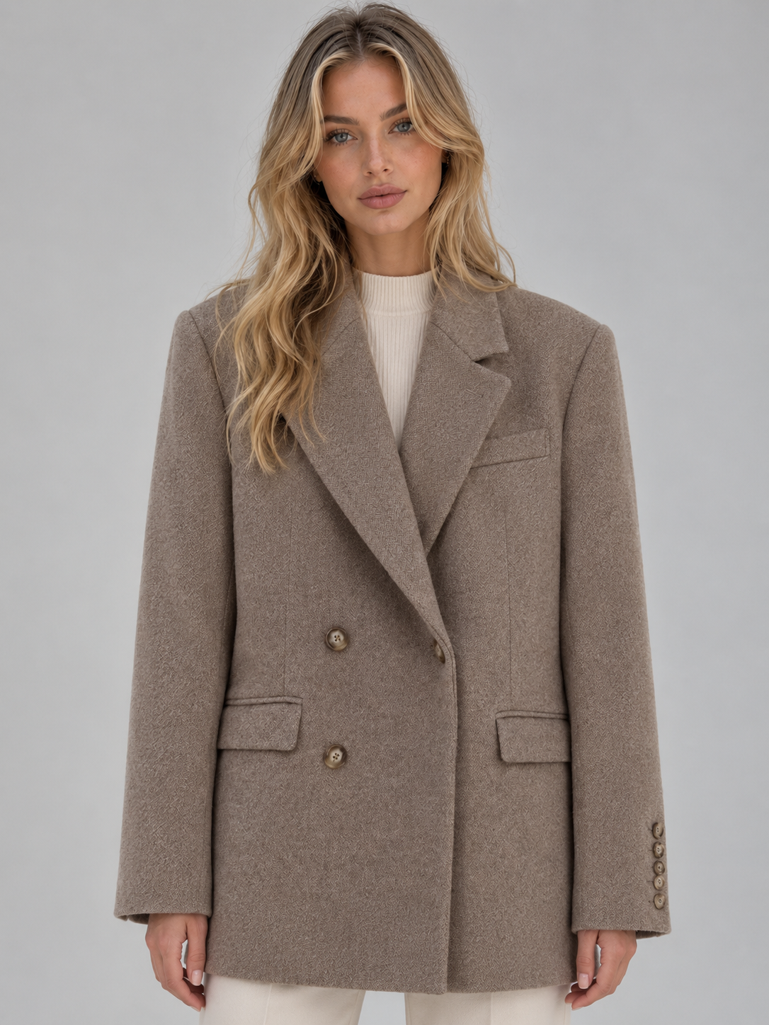 Marlise | Women's Tailored Longline Double-Breasted Oversized Blazer Jacket