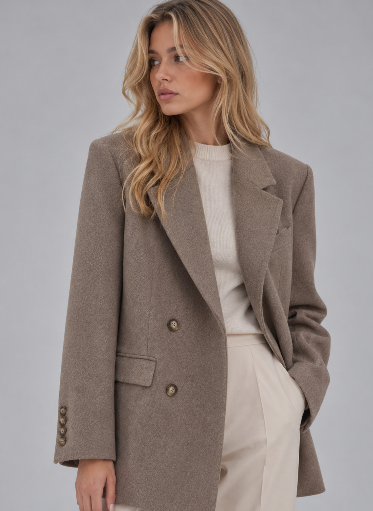 Marlise | Women's Tailored Longline Double-Breasted Oversized Blazer Jacket