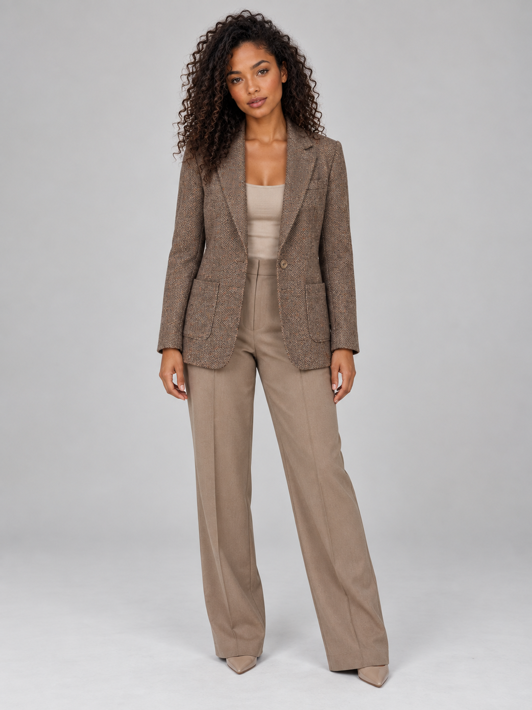 Pax | Women's Single Breasted Tailored Wool Blend Smart Casual Blazer Jacket
