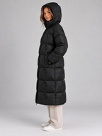 Cassidy | Women's Padded Long Hooded Full Zip Winter Puffer Coat