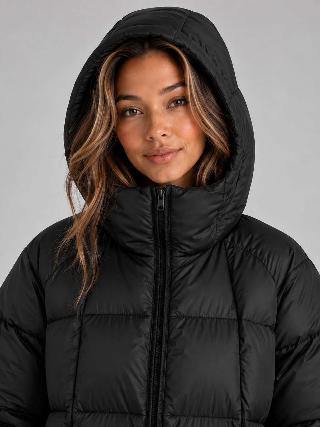 Cassidy | Women's Padded Long Hooded Full Zip Winter Puffer Coat