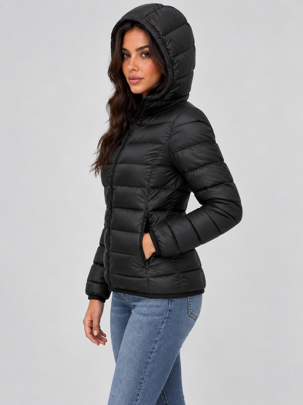 Merida | Women's Quilted Zip-Up Hooded Lightweight Puffer Coat