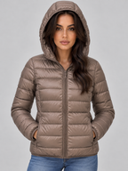 Merida | Women's Quilted Zip-Up Hooded Lightweight Puffer Coat