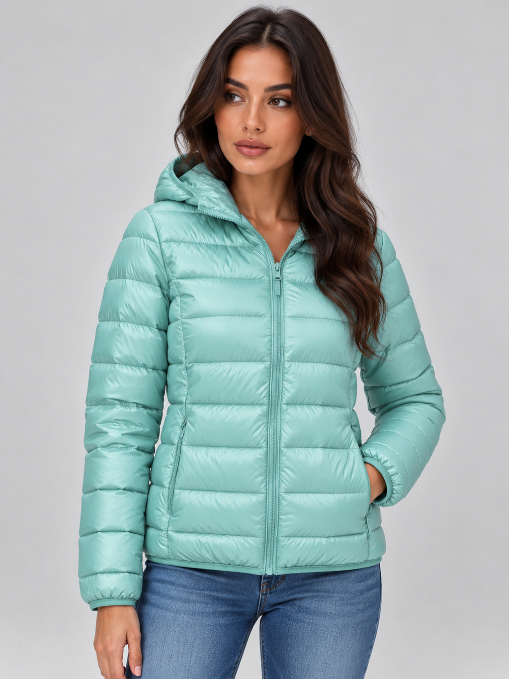 Merida | Women's Quilted Zip-Up Hooded Lightweight Puffer Coat
